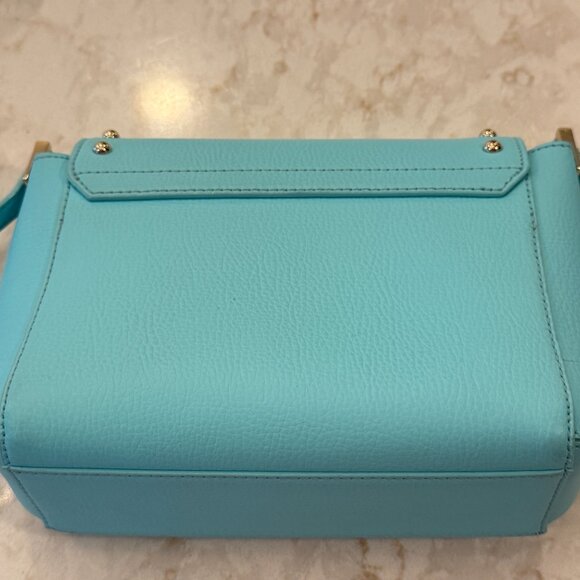 EUC Kate Spade Robin's Egg Blue Leather Crossbody Bag with Silver Studs - Picture 4 of 5